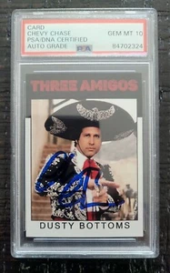 Chevy Chase signierte drei Amigos Custom Trading Card, (PSA) zertifiziert Auto 10 - Bild 1 von 5