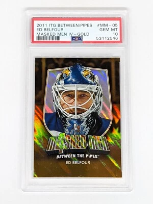 2011 ITG BTP MASKED MEN IV-GOLD #MM-05 ED BELFOUR PSA 10 HOF - Image 1 of 2