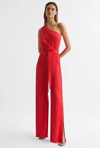 REISS ELIZA OFF-THE-SHOULDER JUMPSUIT IN RED - Picture 1 of 5