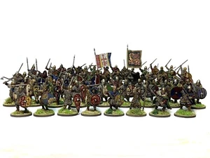 GREAT SAXON WARRIOR HORDE ARMY 60 28mm painted historical wargame DARK AGE SAGA - Picture 1 of 14