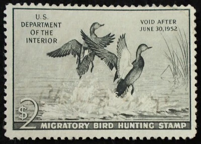 U.S. Used Stamp Scott #RW18 $2 Federal Duck Hunting. Fine - Very Fine. Choice! - Image 1 of 2