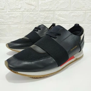 Sneakers da uomo modello Philippe in pelle nera taglia US 12 EU 45 scarpe da ginnastica scarpe italiane - Foto 1 di 12