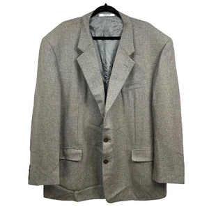 Cerruti 1881 Couture Mens Wool Sports Coat 2 Button Herringbone Beige Black 50R - Picture 1 of 6