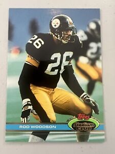 1991 Stadium Club Football Card #30 Rod Woodson Pittsburgh Steelers HOF Nrmt