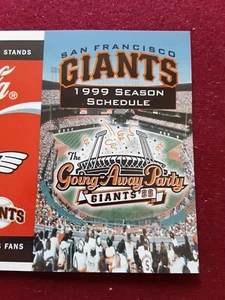 san francisco giants 1999 SCHEDULE COCA COLA RARE VINTAGE MINT BARRY BONDS - Picture 1 of 3