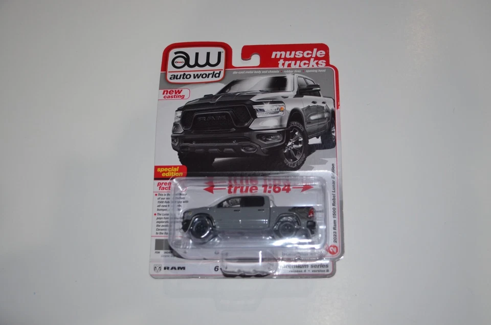 1/64 2023 Dodge Ram Rebel Lunar Edition Gray Auto World AWSP164-B