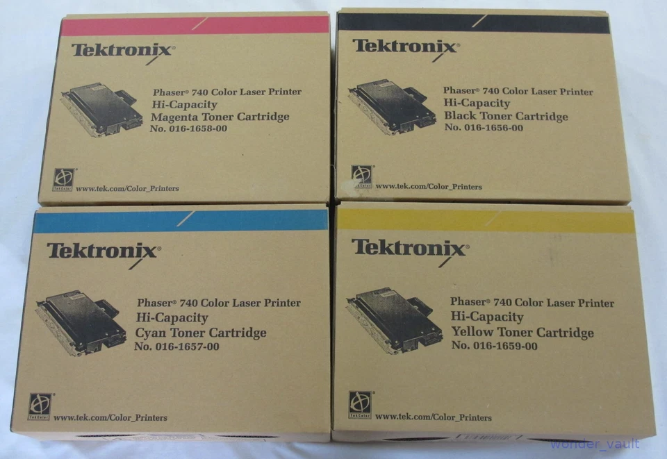 Tektronix Phaser 740 Toner Cartridge Set CMYK 016-1656-00 1657 1658 1659 Sealed - Image 1 of 1