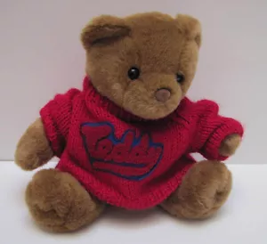 Build a Bear Workshop Stofftier 11 Zoll Teddybär mit rotem gestricktem Teddypullover - Bild 1 von 6