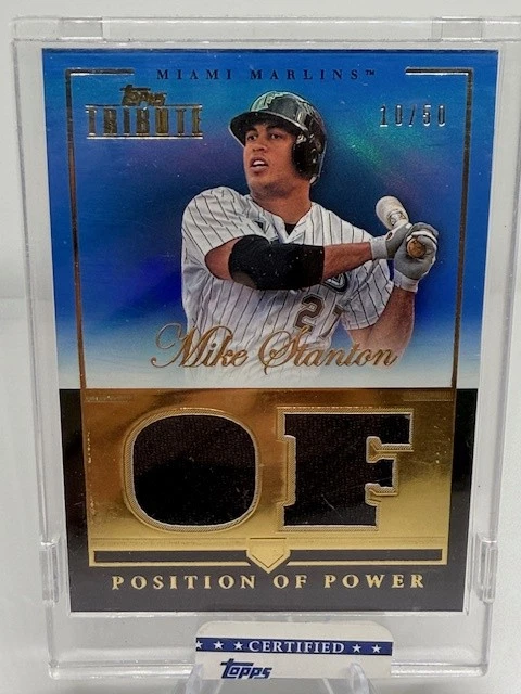 2012 Topps Tribute #PPO-MS Mike Stanton Positions of Power Relics Blue #/50 - Image 1 of 1