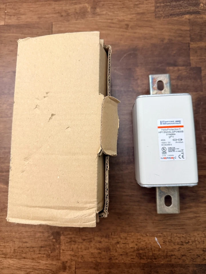 FERRAZ SHAWMUT HP15NH3LGPV400B 400 AMP Helio Protection Fuse 1500 VDC Z1048684 - Image 1 of 4