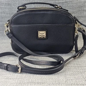 Dooney & Bourke Black Leather Crossbody Handbag Pebble Grain Leather - Picture 1 of 15