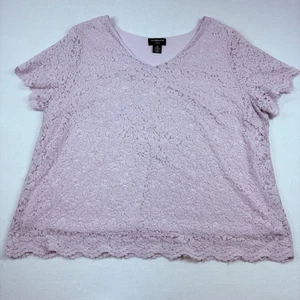 Liz Claiborne Blouse Top Womens 2X Purple Pink Feminine Ethereal Cottage - Picture 1 of 10