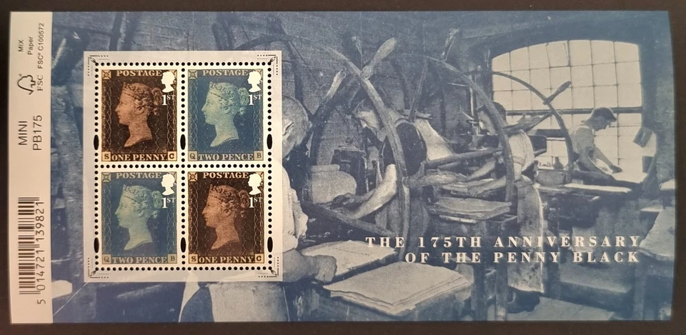 GB UK Gran Bretaña - 2016 - Sg DY16 Anniv of Penny Hoja Negra MNH cv=GBP14.00 Foto 1 de 1