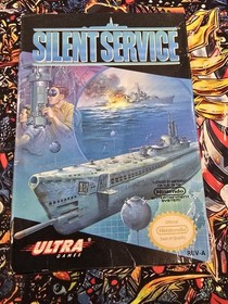 NES Nintendo Silent Service BOX + Protector Authentic Genuine Damaged