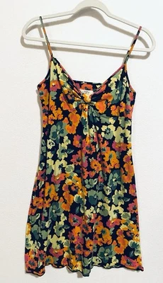 Vestido LOFT Y2K Mujer Mediano Vibrante Floral Babydoll Cami Mini Años 90 Playa Boho Foto 1 de 4