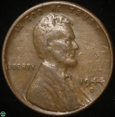 1944-D Lincoln Wheat Cent - Very Fine Details: Reverse Struck through object - Image 1 of 2