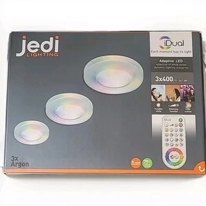 Jedi Lighting iDual Downlighting 3x7.3w RGB LED Remote Controlled 3 Pack new - Picture 1 of 13