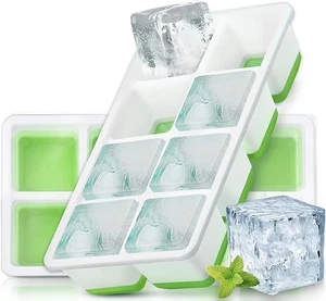 Große Eiswürfelformen 2er Pack, Silikon Eiswürfelform für Gefrierschrank mit Deckel, 8 Gia - Bild 1 von 7