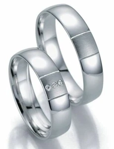 Trauringe Breuning Smartline Collection 7047/7048 in 585 Gold 14 kt Weißgold - Bild 1 von 2