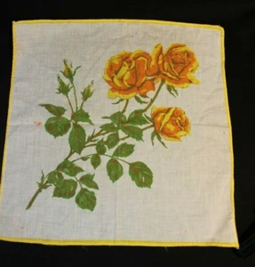 De colección - pañuelo - rosas amarillas - usado 10,5" cuadrado   - Imagen 1 de 3
