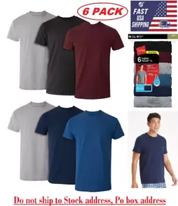 6 Pack Hanes Men's Value Pack Assorted Pocket T-Shirt Undershirts Size S - 3XL - Picture 1 of 8