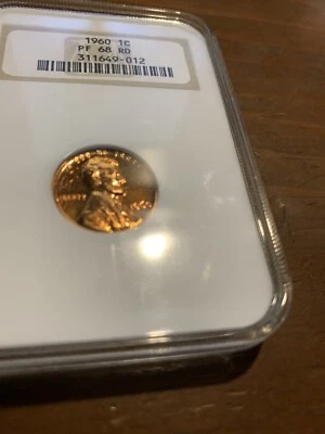 1960 P Lincoln Cent Large or Small Date? NGC PF68 RD Looks Deep Mirror Rare - Image 1 of 4