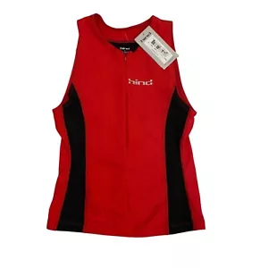 Hind Womens Small Energy Red Black Full Zip Athletic Runners Tank Top NWT - Picture 1 of 9