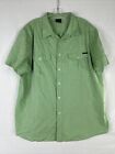 Oakley Button Up Shirt Mens Size XXL Green Short Sleeve Pockets Outdoor Hiking 