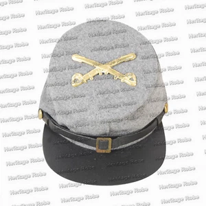 US Civil War Confederate Cavalry Forage Cap/Kepi With Badge All Sizes! - Picture 1 of 5