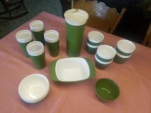 Vintage Geni Lot of 15 Pitcher Lid 6 cucps 4 tumblers 3 Bowls - Picture 1 of 11