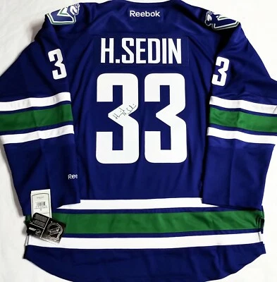 XXL HENRIK SEDIN VANCOUVER CANUCKS FACSIMILE SIGNATURE SERIES NHL REEBOK JERSEY - Image 1 of 4