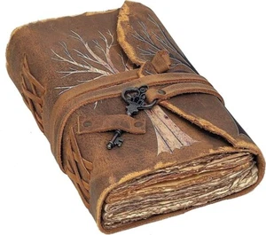 Leather Journal Tree of Life Writing Notebook Handmade Leather Bound Daily New - Picture 1 of 7