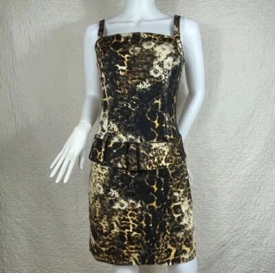 Vestido De Colección Años 80 Alberto Makali Leopardo Cinturón Mini Bodycon Glam Retro Mob Esposa Foto 1 de 4