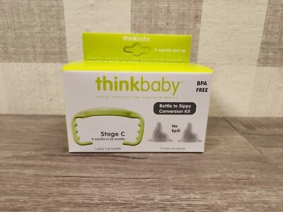 Kit de conversión de biberón a sorbo Thinkbaby 9-24 meses verde libre de BPA nuevo ✅️ Foto 1 de 2