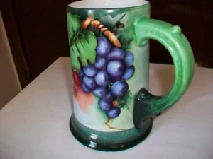 WILLIAM GUERIN & COMPANY W G & Co. LIMOGES STEIN TANKARD 6" HP ARTIST SIGNED - Picture 1 of 12