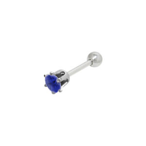 16G Ear Cartilage Barbells Surgical Steel with Square Press Fit CZ Tragus Rook