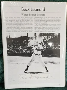 Foto libro Buck Leonard 9 x 12 con autógrafo montado - Imagen 1 de 1