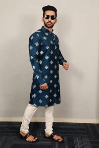 Men Kurta Set Pakistani Kurta Pyjama Indian Suits Wedding Party Groom Sherwani - Picture 1 of 12