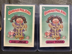 MESSY TESSIE + LEAKY LINDSAY 1985 TOPPS GARBAGE PAIL KIDS S2 GPK 2 CARDS #45A+B - Picture 1 of 2