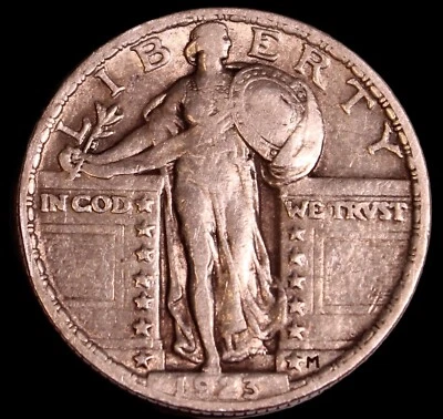 Cuarto de plata Standing Liberty 1923 muy fino - SUP180 Foto 1 de 2