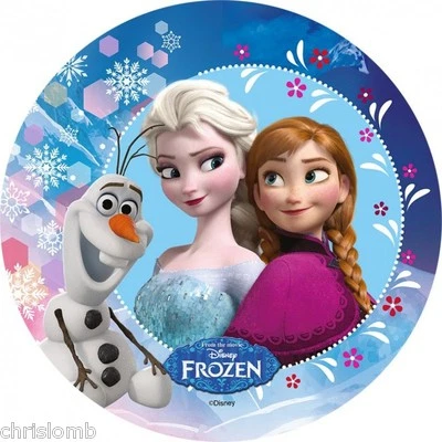 MODECOR Cialda FROZEN Decorazione Torta Ostia o Zucchero TONDO PERSONALIZZABILE b