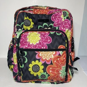 Vera Bradley Backpack Floral Large Zip Adjustable Colorful - Picture 1 of 14