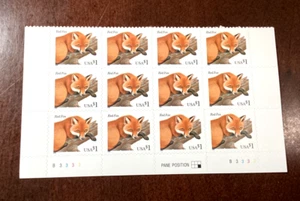 U.S. Stamp #3036 Red Fox 1998 Partial Sheet Of Twelve $1 Scare Stamps Mint NH - Picture 1 of 2