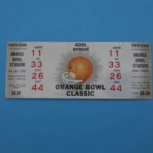 VINTAGE 4Oth Annual Orange Bowl Classic Football Ticket from 1974 MIAMI FL. sehr guter Zustand+ - Bild 1 von 4