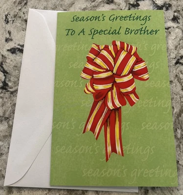 STOCKWELL GREETING CARDS Merry Christmas BROTHER Special Thoughtful 5”x7.75" Stockwell Greeting Card