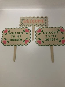 Set of 3 Metal Signs (2) Welcome To My Garden (1) Welcome Sign - Picture 1 of 9