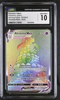 CGC 10 ALCREMIE VMAX 073 SHINING FATES SECRET RAINBOW RARE POKEMON - Image 1 of 2