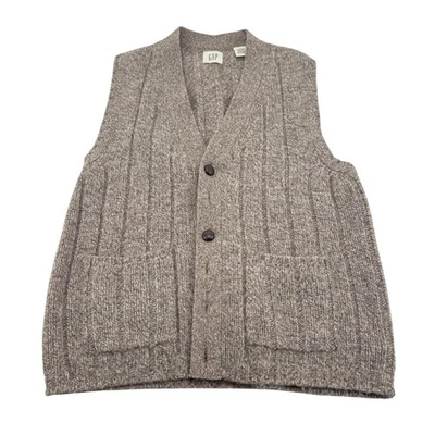 GAP Menswear Inspired Shetland Wool V Neck Button Front Vest Cardigan sz Small - Image 1 of 4