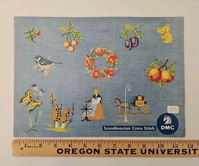 Folleto de punto de cruz escandinavo DMC No. 8131-2 cartas de colores vintage en muy buen estado Foto 1 de 4