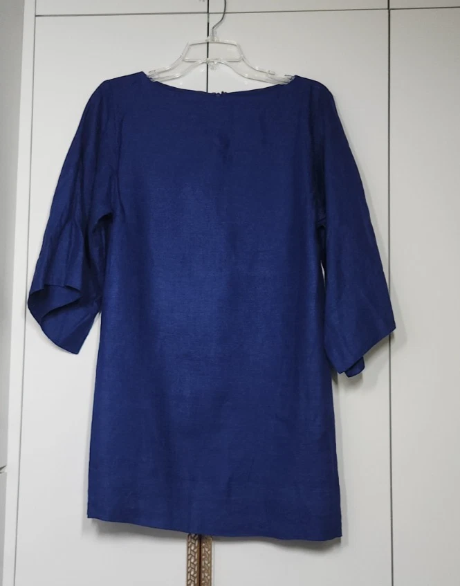 Mini vestido de lino Banana Republic para mujer talla 00P azul cielo estrellado Foto 1 de 4